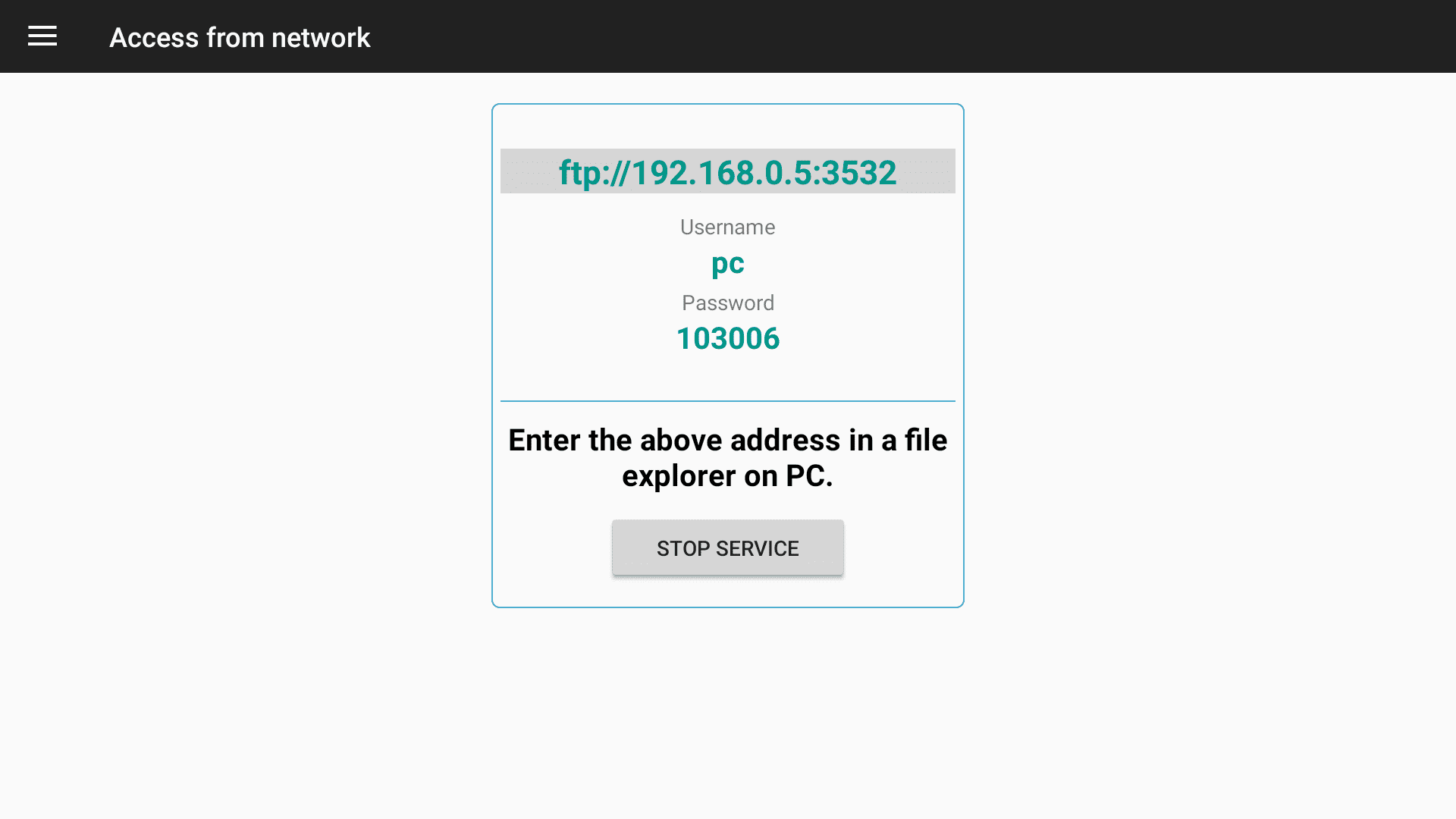 access from network