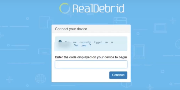 enter code real debrid