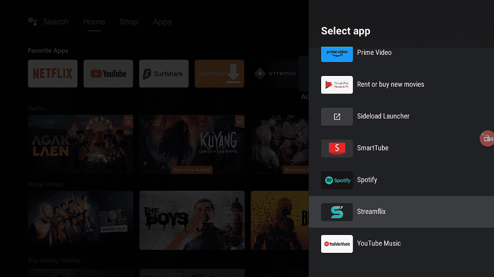 streamflix-on-Android-TV-home