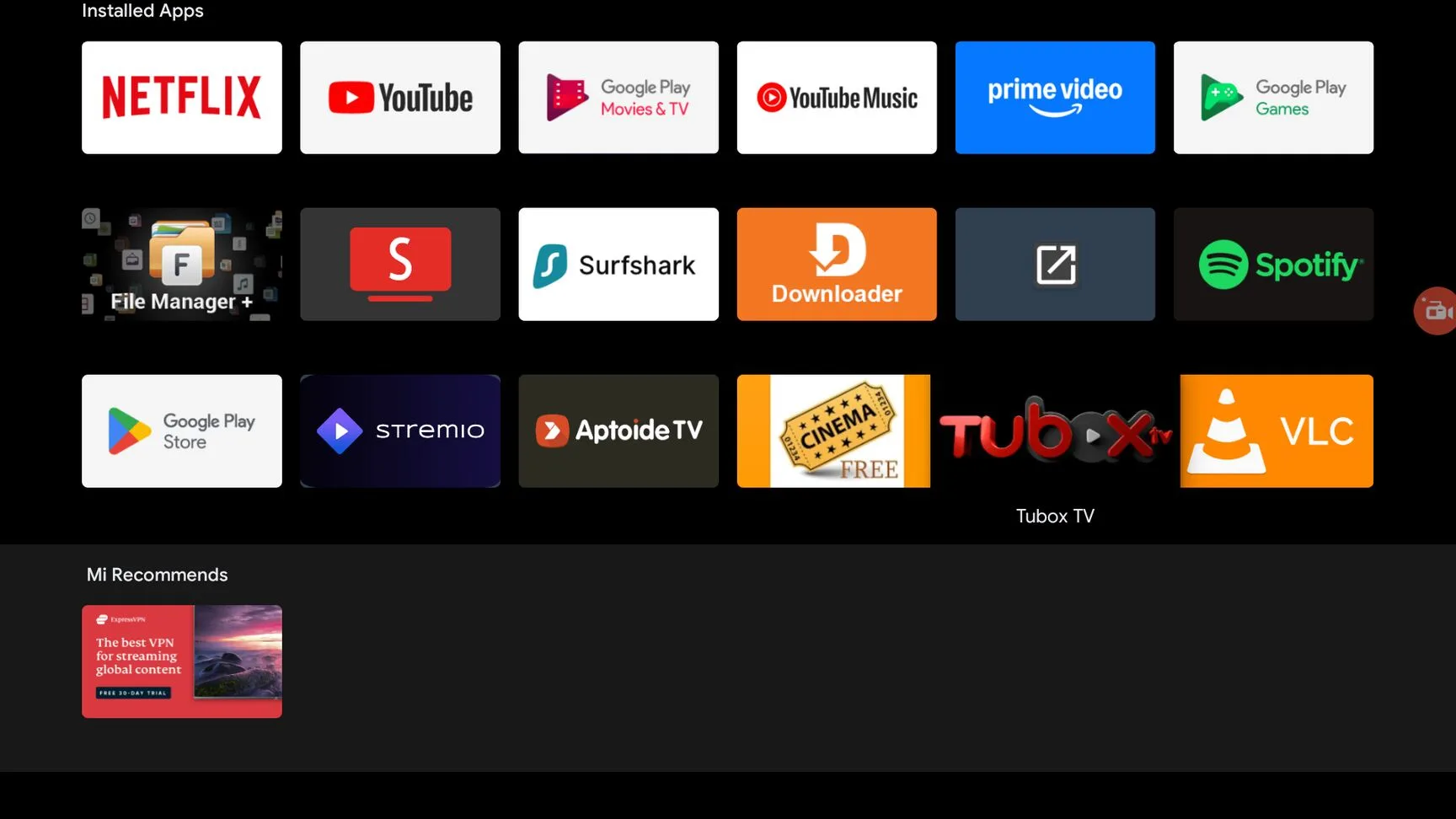 tuboxtv-on-android-tv-homescreen